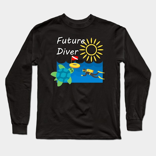 Children's Clothing Future Diver, with white lettering Long Sleeve T-Shirt by VelvetRoom